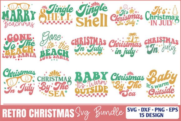 15 Retro Christmas SVG Bundle: Graphics for Crafts & Content