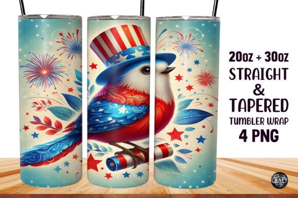 4th of July Bird Tumbler Wraps & Graphics Review