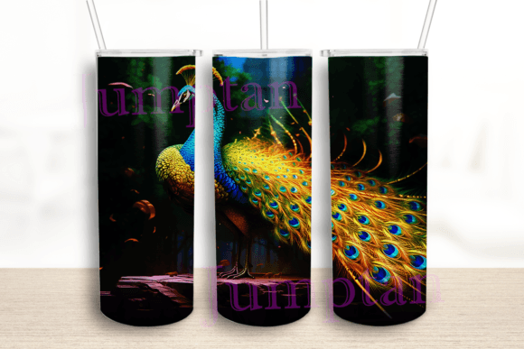Backlight Peacock 20 Oz Tumbler Wrap: Craft & Graphic Review