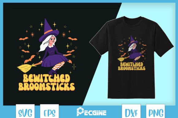Bewitched Broomsticks: Halloween Graphics for Crafts & Branding