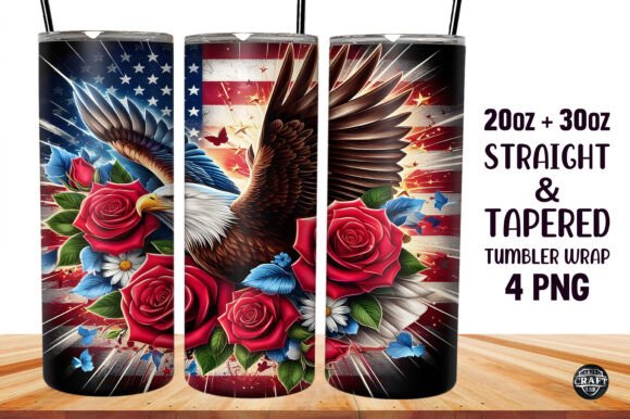 Bird 4th of July Graphics for Tumbler Wraps