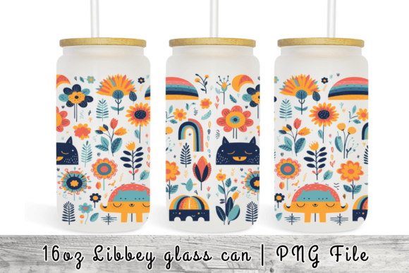 Boho Flowers Tumbler Wrap Sublimation Graphic Templates