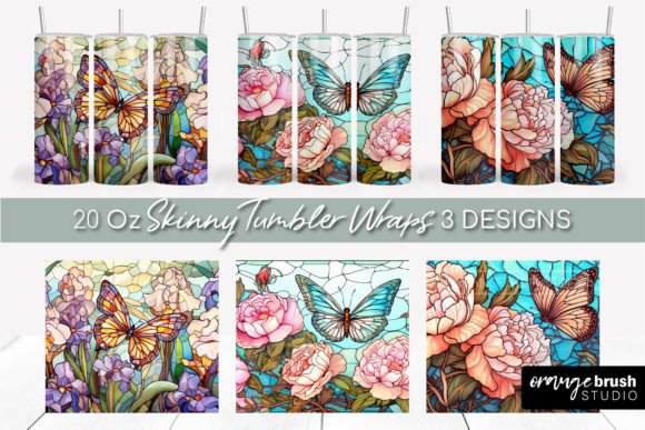 Butterfly Stained Glass Tumbler Wraps Graphics Review