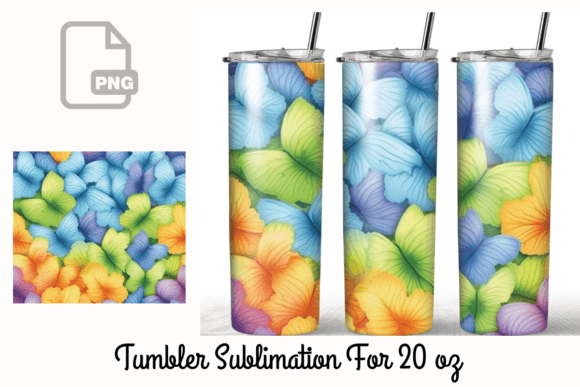 Butterfly Tumbler Wrap Graphics for Brand Design