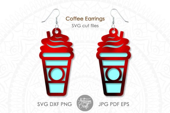 Coffee Earrings SVG Cut File: Laser-Cutting Ready