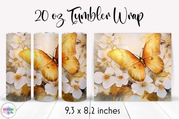 Elegant Alcohol Ink Floral Tumbler Wrap Graphics