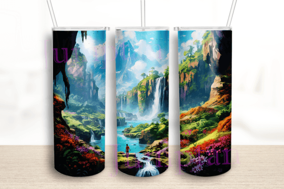 Flowers Waterfall Tumbler Wrap: Craft & Graphics