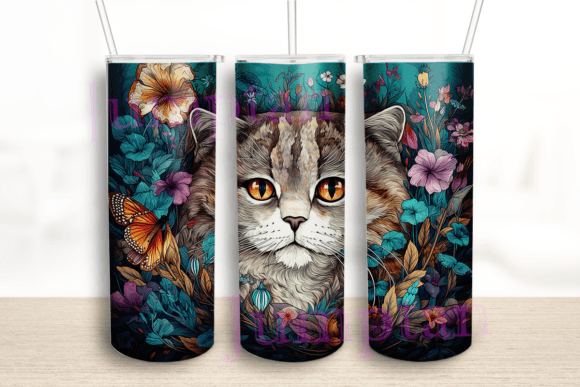 Galaxy Flower Scottish Fold Tumbler