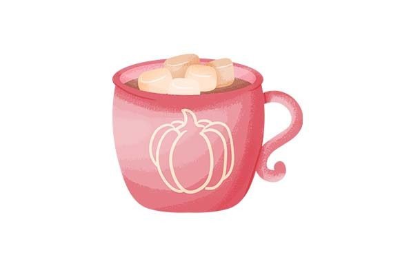 Hot Cocoa Cup - Watercolor Crafts for Fall