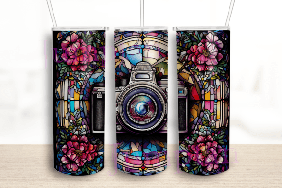 Stained Glass Camera Tumbler Wrap: Graphics for Crafts Brands